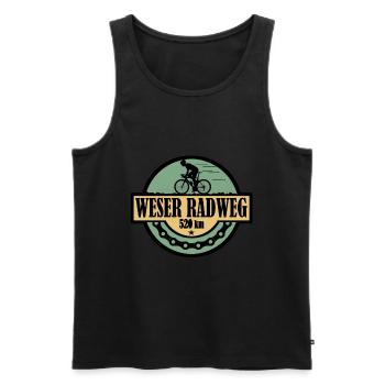 Weser Radweg - Männer Premium Bio Tank Top - Schwarz - Vorne - AI Model Male 178 light (178cm)