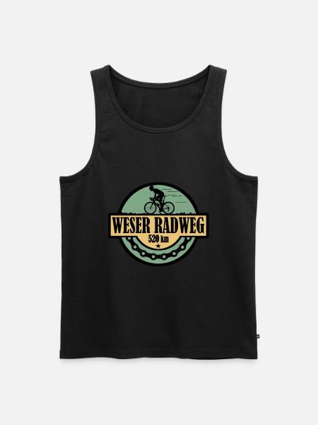 Weser Radweg - Männer Premium Bio Tank Top - Schwarz