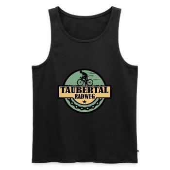Taubertal Radweg - Männer Premium Bio Tank Top - Schwarz - Vorne - AI Model Male 178 light (178cm)