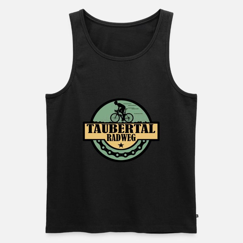 Taubertal Radweg - Männer Premium Bio Tank Top - Schwarz