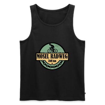 Mosel Radweg - Männer Premium Bio Tank Top - Schwarz - Vorne - AI Model Male 178 light (178cm)