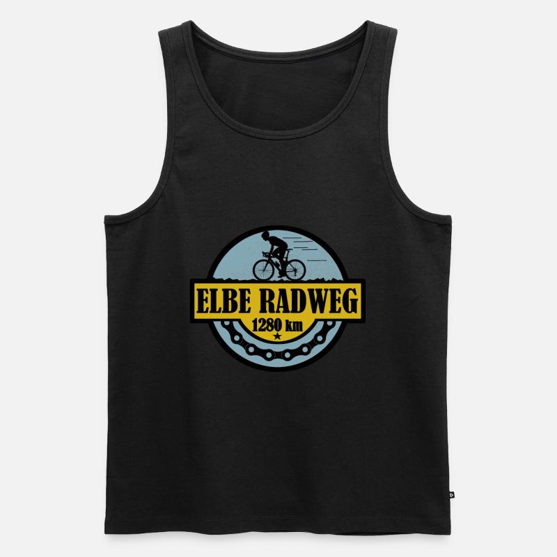 Elberadweg - Männer Premium Bio Tank Top - Schwarz