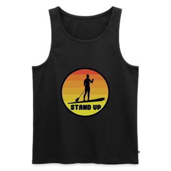 standup paddeln - Männer Premium Bio Tank Top - Schwarz - Vorne - AI Model Male 178 light (178cm)