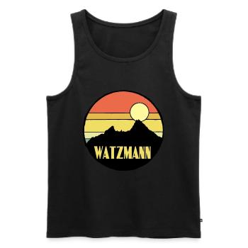 Watzmann - Männer Premium Bio Tank Top - Schwarz - Vorne - AI Model Male 178 light (178cm)