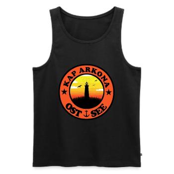 Kap Arkona - Männer Premium Bio Tank Top - Schwarz - Vorne - AI Model Male 178 light (178cm)