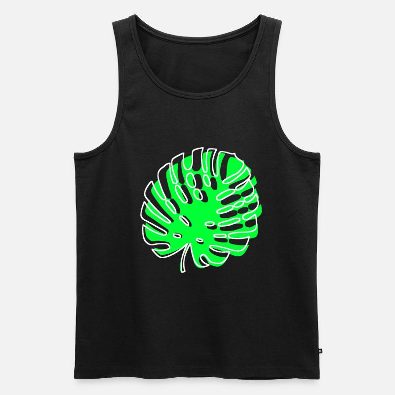 Monstera - Männer Premium Bio Tank Top - Schwarz