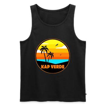 Kap Verde - Männer Premium Bio Tank Top - Schwarz - Vorne - AI Model Male 178 light (178cm)