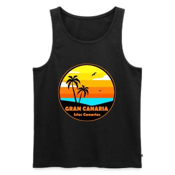 Gran Canaria - Männer Premium Bio Tank Top - Schwarz - Vorne - Michal (187cm)