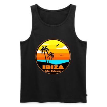 Ibiza - Männer Premium Bio Tank Top - Schwarz - Vorne - AI Model Male 178 light (178cm)