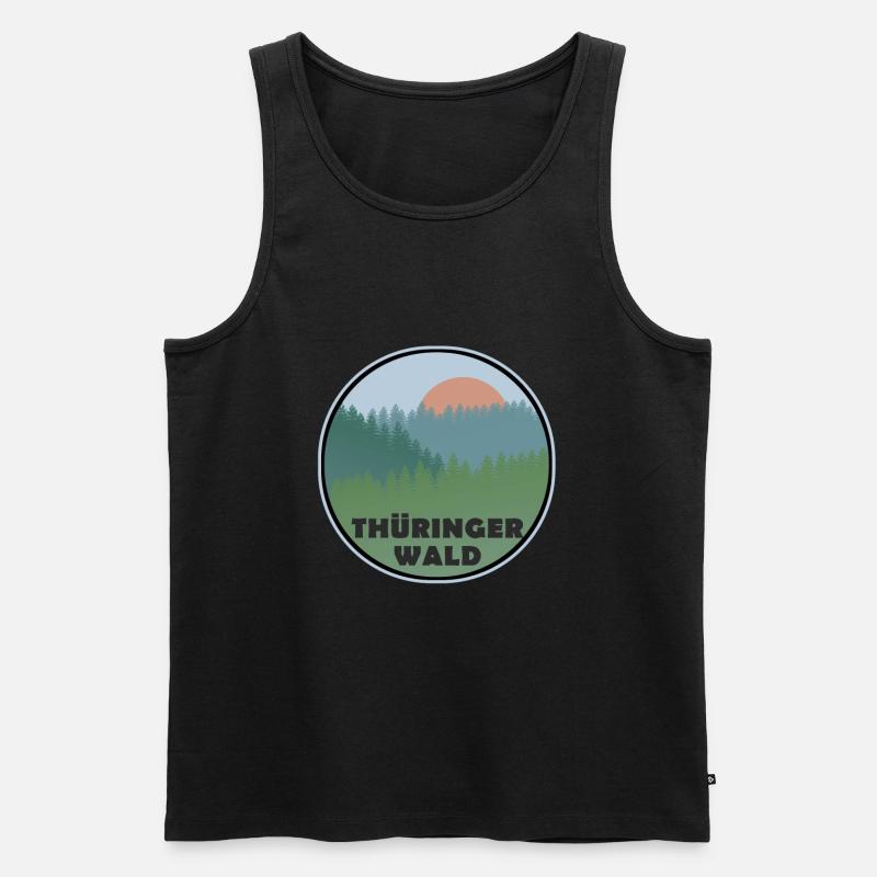 Thüringer Wald - Männer Premium Bio Tank Top - Schwarz