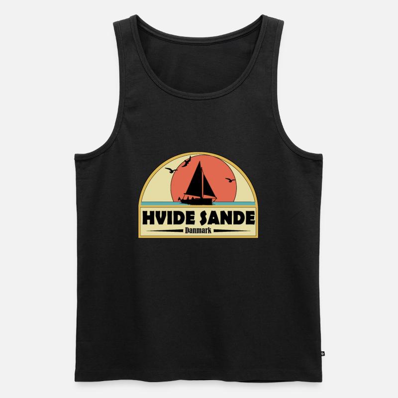 Hvide Sande Dänemark - Männer Premium Bio Tank Top - Schwarz