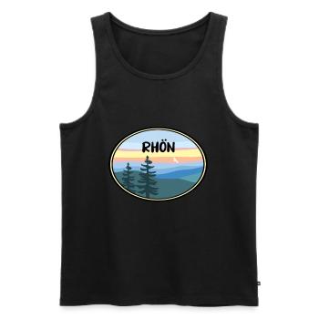 Rhön - Männer Premium Bio Tank Top - Schwarz - Vorne - AI Model Male 178 light (178cm)