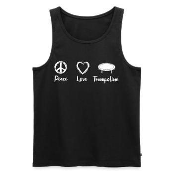Peace Love Trampolines - Men's Premium Organic Tank Top - black - Front - AI Model Male 178 light (178cm)