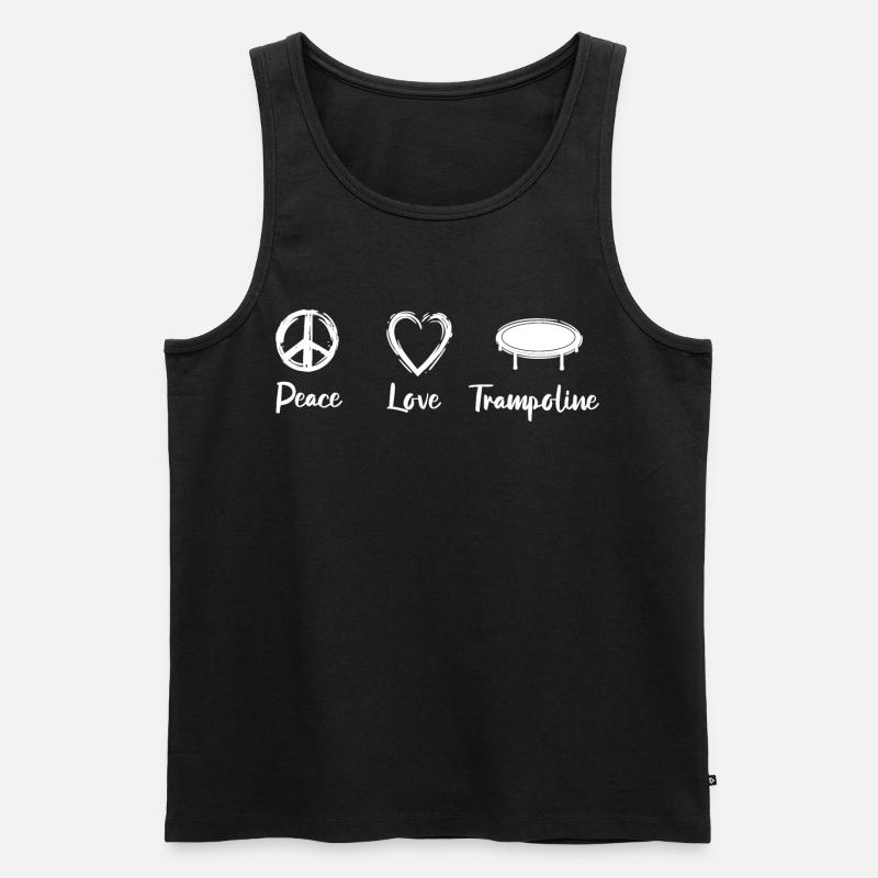 Peace Love Trampoline - Männer Premium Bio Tank Top - Schwarz
