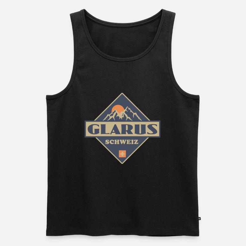 Glarus - Männer Premium Bio Tank Top - Schwarz