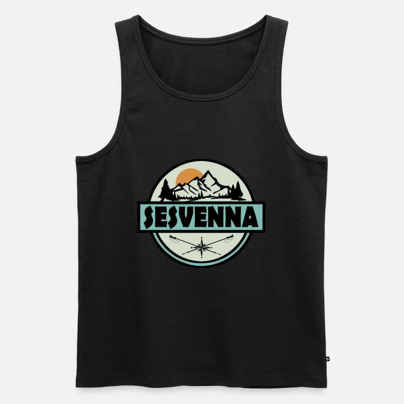 Sesvenna - Männer Premium Bio Tank Top - Schwarz