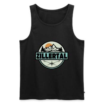 Zillertal - Männer Premium Bio Tank Top - Schwarz - Vorne - AI Model Male 178 light (178cm)