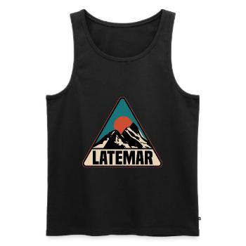 Latemar - Men's Premium Organic Tank Top - black - Front - Michal (187cm)
