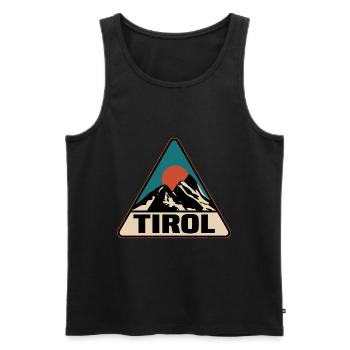 Tirol - Männer Premium Bio Tank Top - Schwarz - Vorne - Michal (187cm)