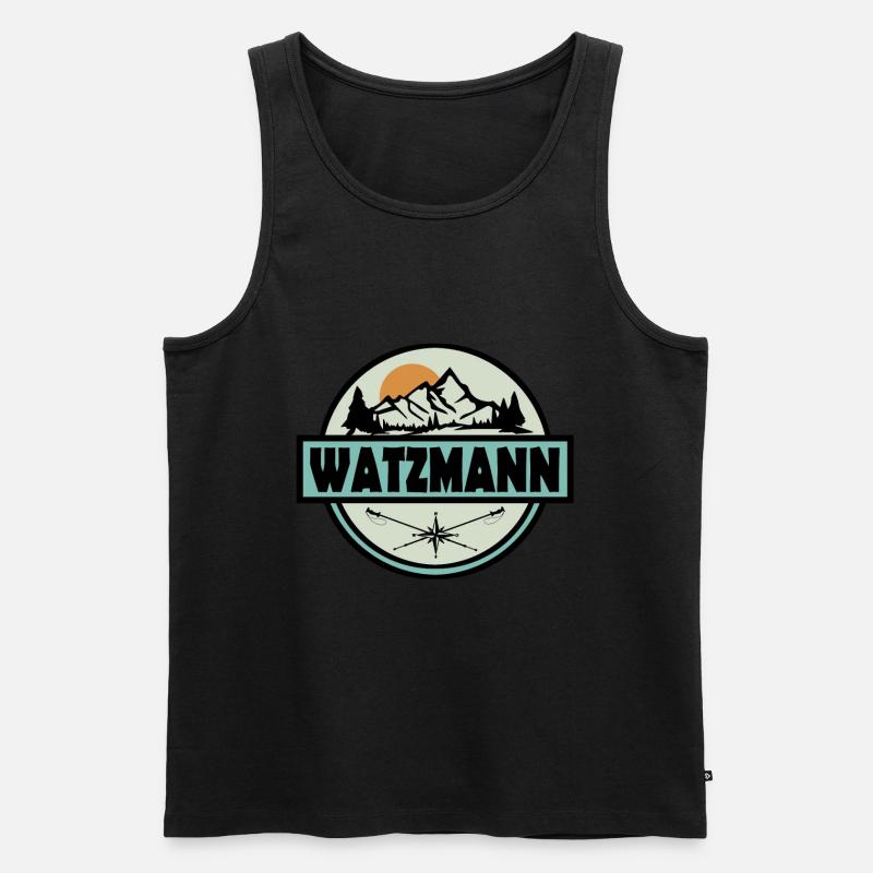 Watzmann - Männer Premium Bio Tank Top - Schwarz
