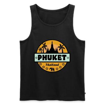 Phuket Thailand - Men's Premium Organic Tank Top - black - Front - Michal (187cm)