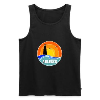 Ostsee Leuchtturm Ahlbeck - Männer Premium Bio Tank Top - Schwarz - Vorne - Michal (187cm)