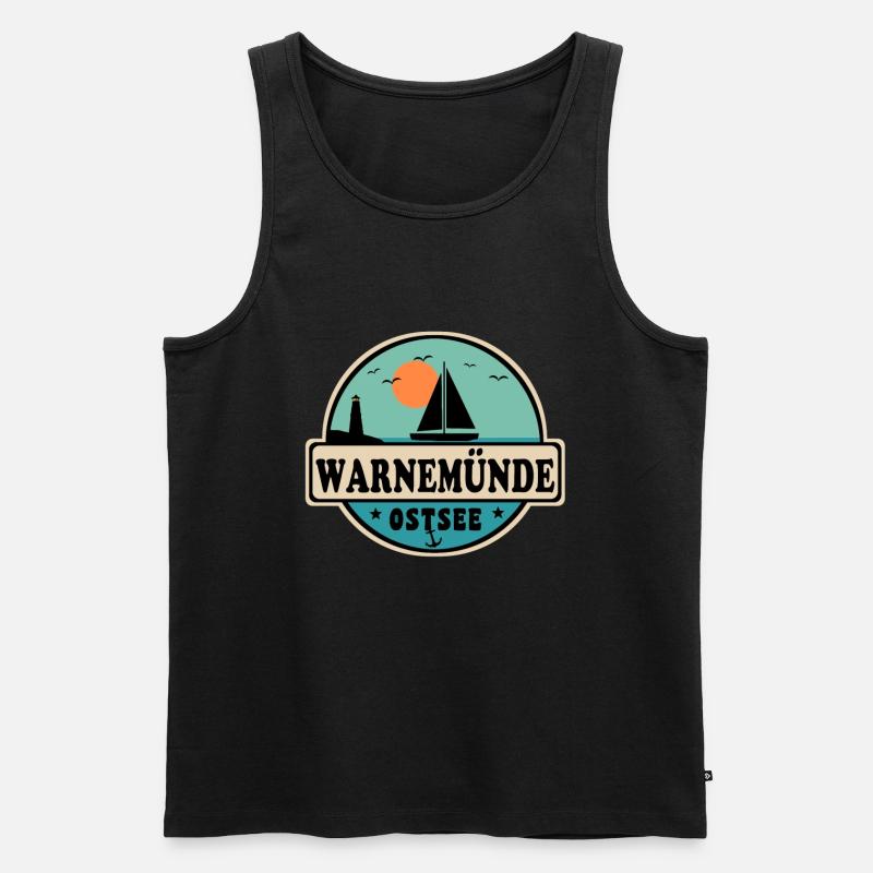 Warnemünde - Männer Premium Bio Tank Top - Schwarz
