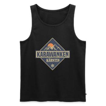 Karawanken - Männer Premium Bio Tank Top - Schwarz - Vorne - AI Model Male 178 light (178cm)