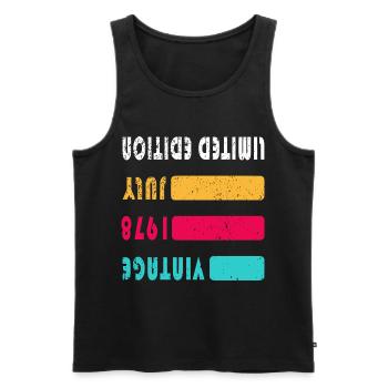 July 1978 Anniversary July 1978 July - Men's Premium Organic Tank Top - black - Front - Michal (187cm)