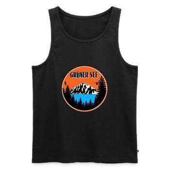 Grüner See - Männer Premium Bio Tank Top - Schwarz - Vorne - AI Model Male 178 light (178cm)