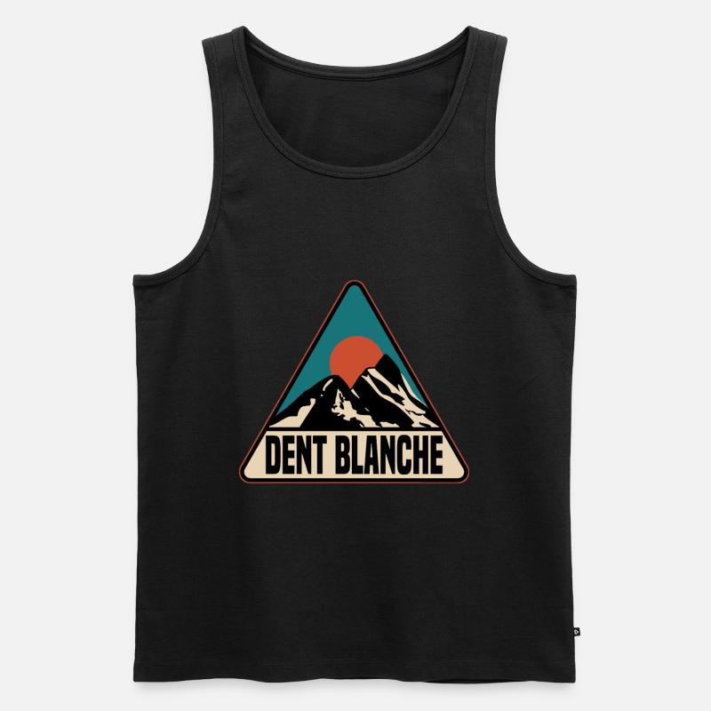 Dent blanche Berg Schweiz - Männer Premium Bio Tank Top - Schwarz