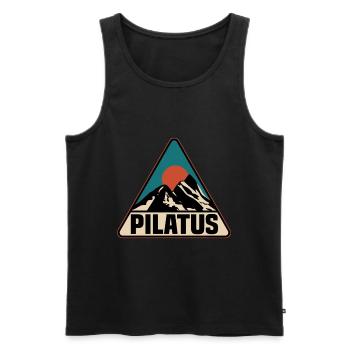 Pilatus Suisse - Débardeur bio Premium Homme - noir - Devant - AI Model Male 178 light (178cm)