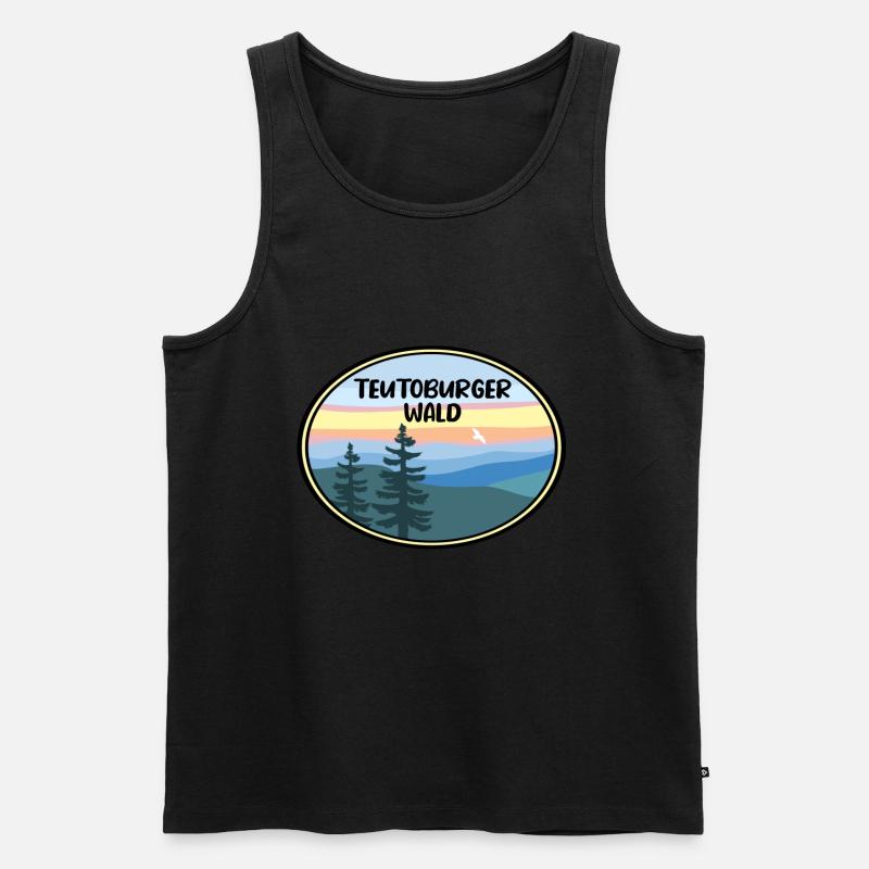 Teutoburger Wald - Männer Premium Bio Tank Top - Schwarz