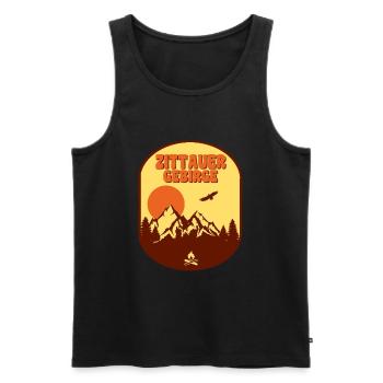 Zittauer Gebirge - Männer Premium Bio Tank Top - Schwarz - Vorne - AI Model Male 178 light (178cm)