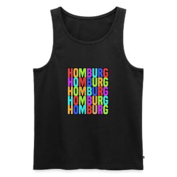 Homburg - Männer Premium Bio Tank Top - Schwarz - Vorne - AI Model Male 178 light (178cm)