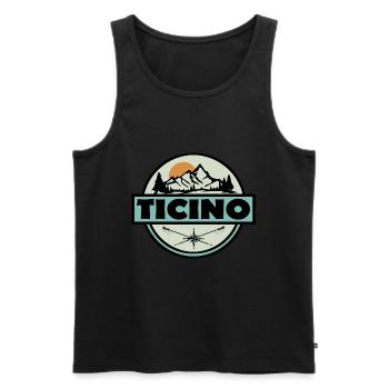 Tessin - Männer Premium Bio Tank Top - Schwarz - Vorne - AI Model Male 178 light (178cm)