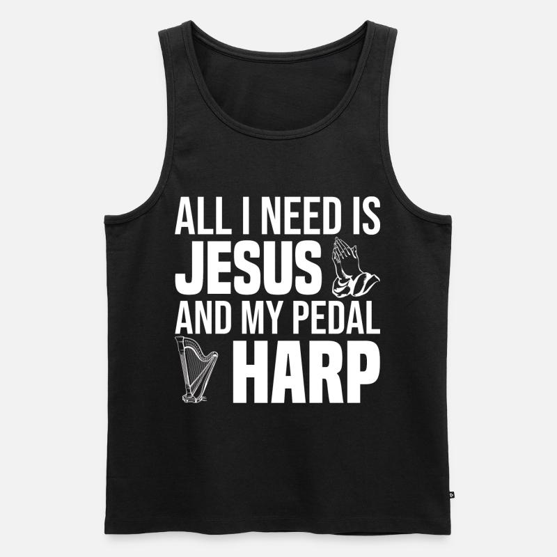 Harfe - Männer Premium Bio Tank Top - Schwarz