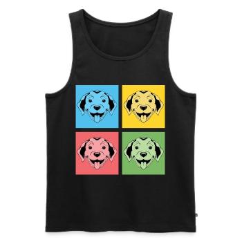 Hundefreund Hund Haustier Geschenk Pop Art Puggle - Männer Premium Bio Tank Top - Schwarz - Vorne - Michal (187cm)
