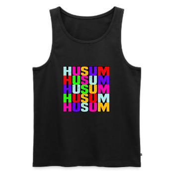 Husum - Männer Premium Bio Tank Top - Schwarz - Vorne - Michal (187cm)