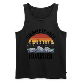 Geologie Steine Sammeln | Edelstein Stein Geschenk - Männer Premium Bio Tank Top - Schwarz - Vorne - AI Model Male 178 light (178cm)