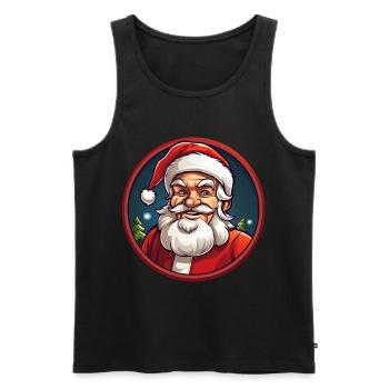 Père Noël Noël - Débardeur bio Premium Homme - noir - Devant - Michal (187cm)