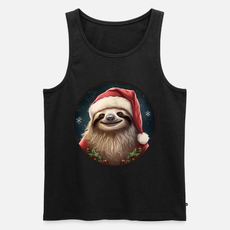 Faultiere Weihnachten - Männer Premium Bio Tank Top - Schwarz