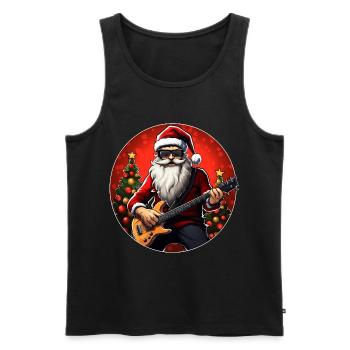 Guitarist Christmas - Men's Premium Organic Tank Top - black - Front - Michal (187cm)
