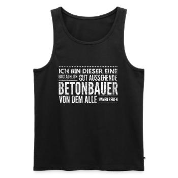 Betonbauer Spruch - Männer Premium Bio Tank Top - Schwarz - Vorne - Michal (187cm)