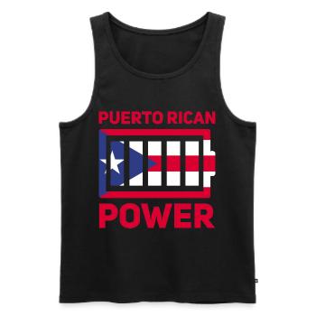 Puerto Rico Flagge | Puerto Ricaner Geschenkideen - Männer Premium Bio Tank Top - Schwarz - Vorne - Michal (187cm)