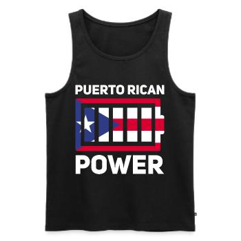 Puerto Rico Flagge | Puerto Ricaner Geschenkideen - Männer Premium Bio Tank Top - Schwarz - Vorne - Michal (187cm)