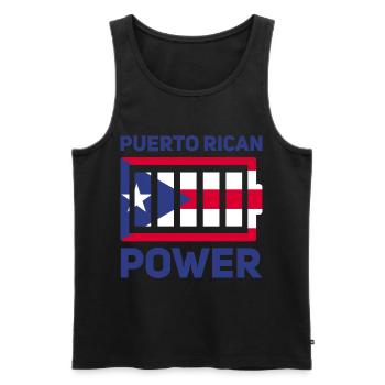 Puerto Rico Flagge | Puerto Ricaner Geschenkideen - Männer Premium Bio Tank Top - Schwarz - Vorne - Michal (187cm)