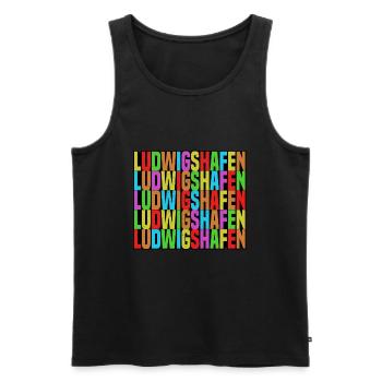 ludwigshafen - Männer Premium Bio Tank Top - Schwarz - Vorne - Michal (187cm)