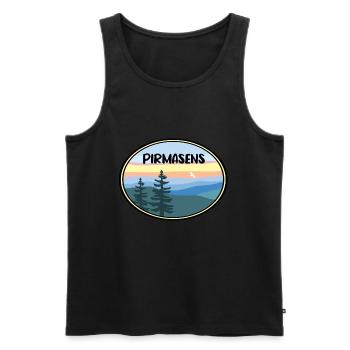 Pirmasens - Männer Premium Bio Tank Top - Schwarz - Vorne - Michal (187cm)