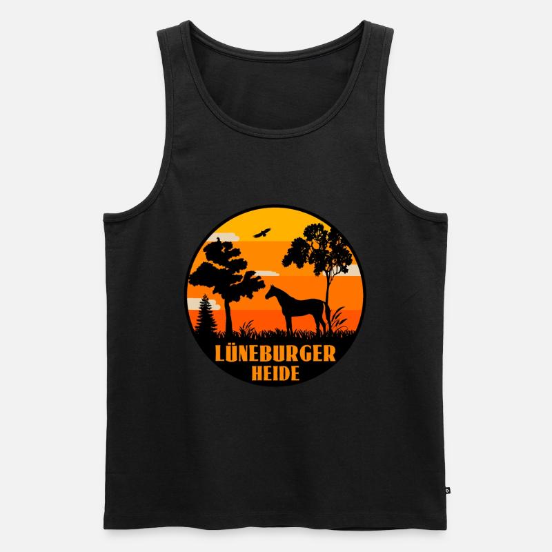 Lüneburger Heide - Männer Premium Bio Tank Top - Schwarz
